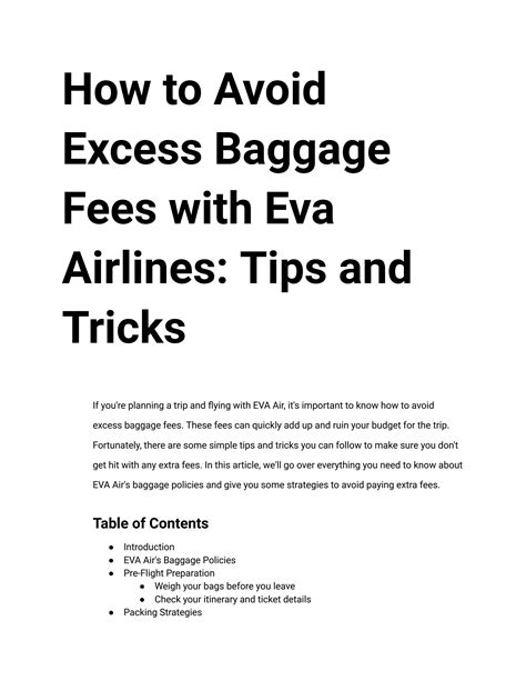 eva extra baggage fee|eva air prepaid excess baggage.